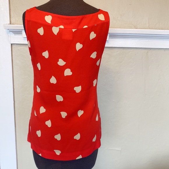 Tory Burch Silk Heart Print Sleeveless Blouse Top - Picture 6 of 7